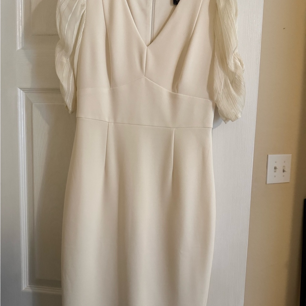 DKNY Cream Long Sleeve Dress